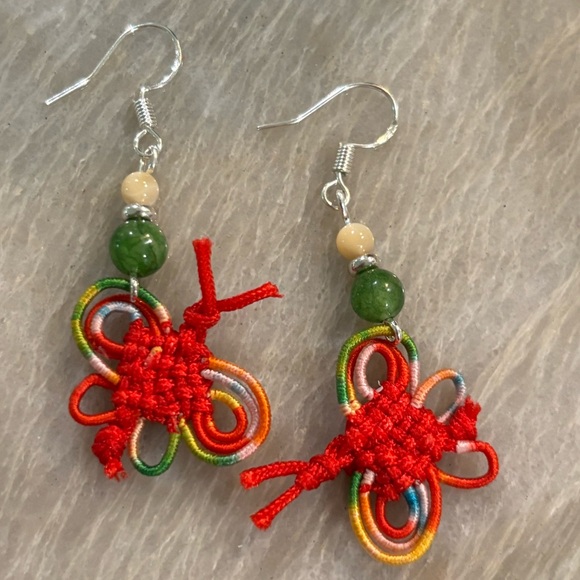 Colorful Handmade butterfly knot Earrings - Picture 1 of 4
